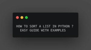 How to sort a list in python