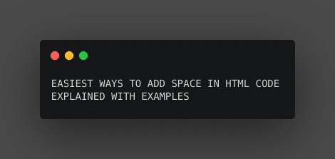 for space in html