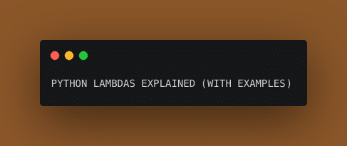 what is lambda in python