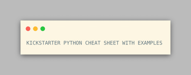 Cheat sheet for python