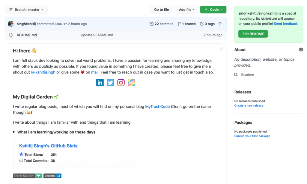 How to add a README to your GitHub profile