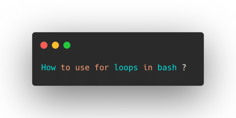 For Loop In Bash