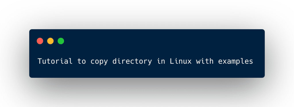 copy directory in Linux