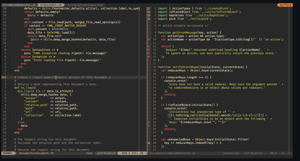Vim editor themes and color schemes